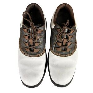 FootJoy Golf Shoes‎ Mens Brown White Saddle Oxford DryJoys Spikes Size 9.5